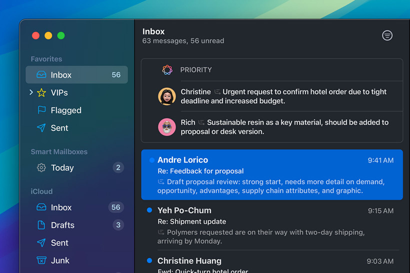 Das Apple Intelligence Feature «Priorisierte Nachrichten» in der Mail App