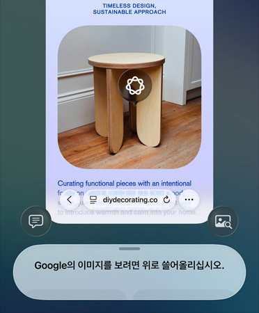 비주얼 인텔리전스 기능을 사용하는 모습