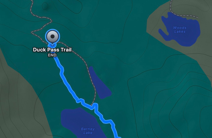 Muokatut reitit ‑kartta, arvioitu aika ja matka kiinnitettyyn sijaintiin